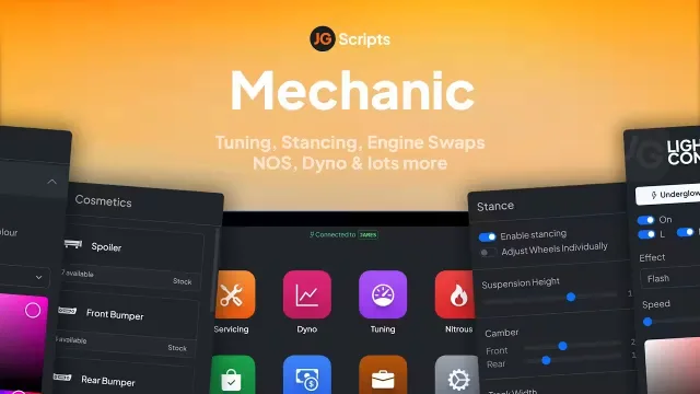FiveM Advanced Mechanic Script | Dyno, Stance, Lifts | JG FiveM script preview