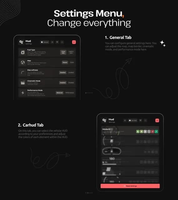 WAIS HUD V6 | Customizable FiveM HUD | 11 Styles & Car Menu FiveM script preview