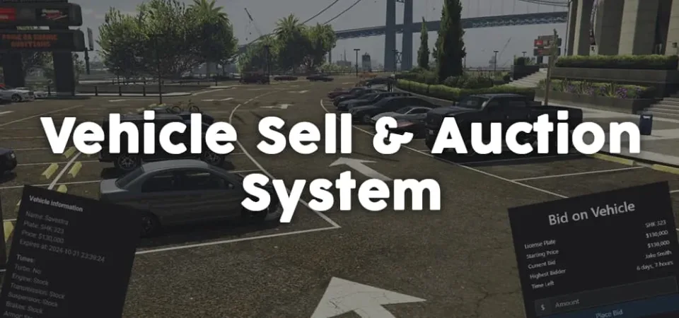 Vehicle Auction and Selling System FiveM script preview