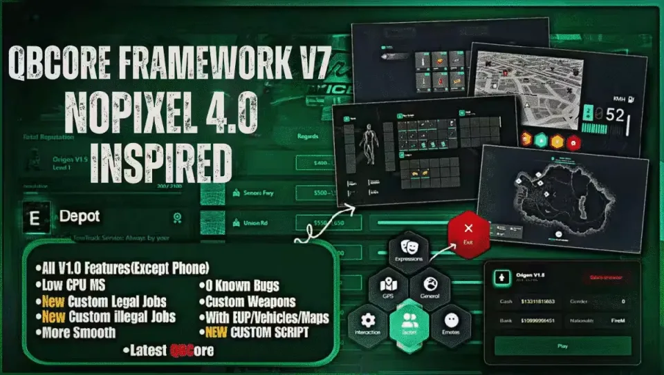 QBCore V7 NoPixel 4.0 Ready Server FiveM script preview