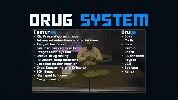 DRC Drugs V2 Target Drug System FiveM script preview