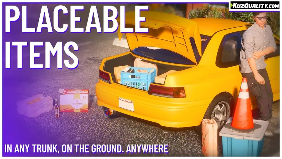 Placeable and Throwable Items by KuzQuality FiveM script preview